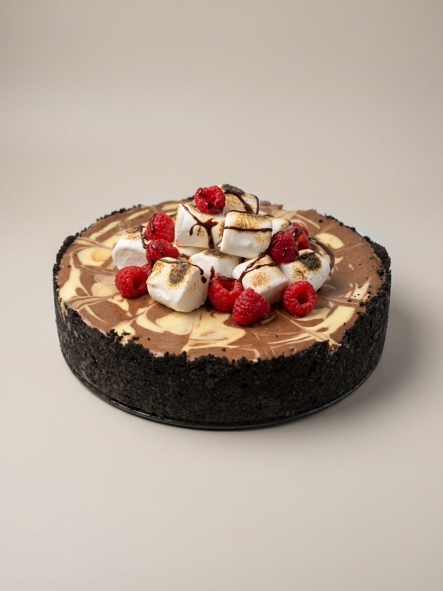 Round celebration cake with smooth frosting and custom piped details.