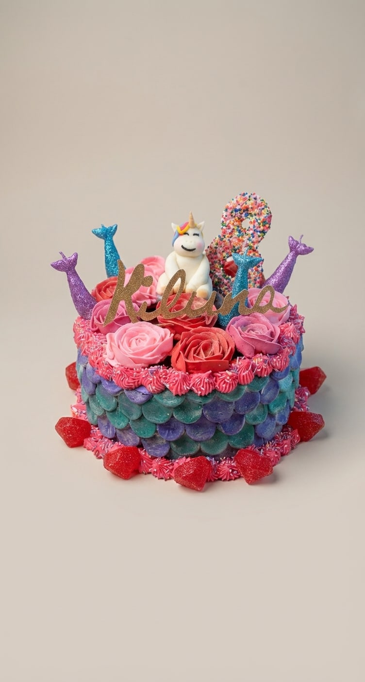 Colorful celebration cake with bold buttercream palette and party-ready decoration.